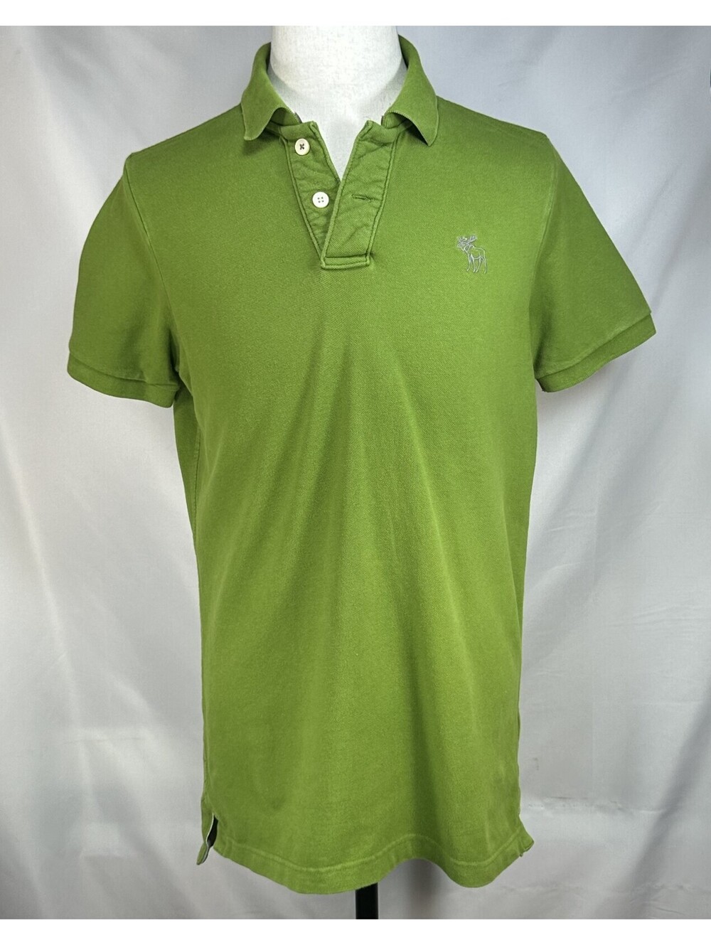 Abercrombie Fitch 1/4 Button Muscle Polo Shirt Green Mens XL